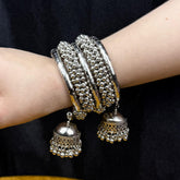 OXIDIZED BANGLES WITH JHUMKA
